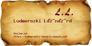 Ludmerszki Lénárd névjegykártya